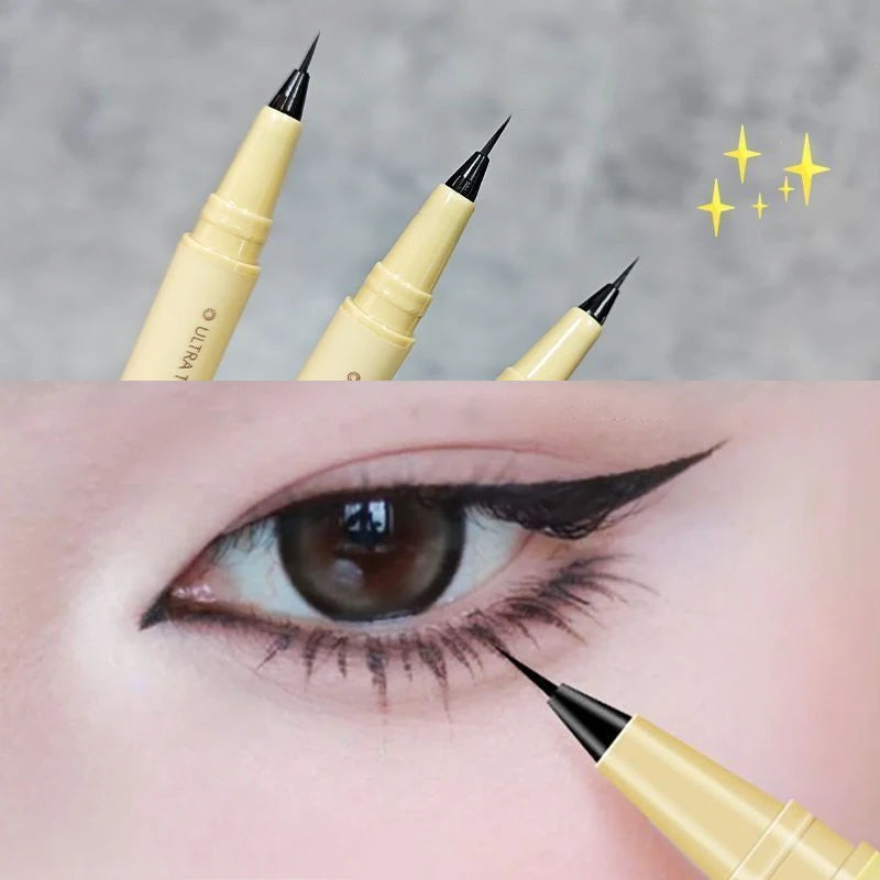 Yellow Tube Liquid Eyeliner Pen Quick Dry Smooth Lasting Waterproof