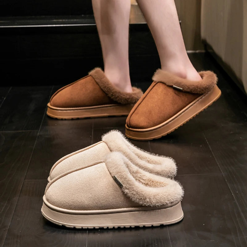 Women's Winter Slippers Non-slip Indoor House Shoes Plush Fleece