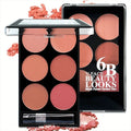6-color Blush Contouring All-in-one Palette Pearlescent Matte Powder