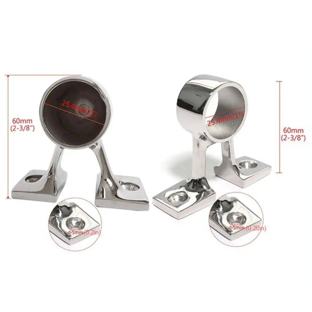 Stainless Steel Marine Handrail Bracket 25mm Center/End Boat Hand Rail Fitting 90° Stanchion Support Railing Part Boat Owners Zpaxo
