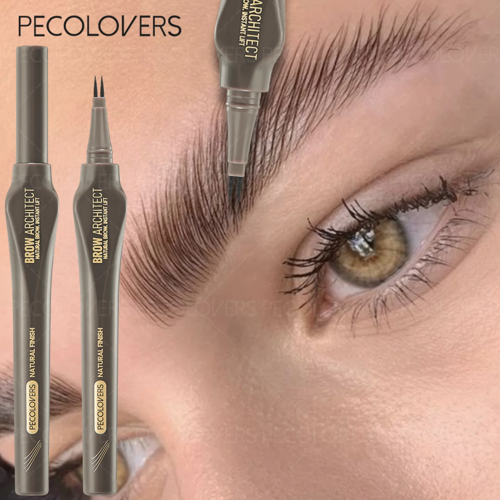 Two-pronged Eyebrow Pencil Beginners Sweatproof Easy Use Long-lasting Zpaxo