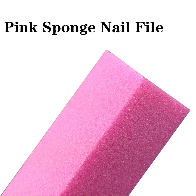 Pink Buffing Sanding Files Block Pedicure Manicure Care Sponge Nail