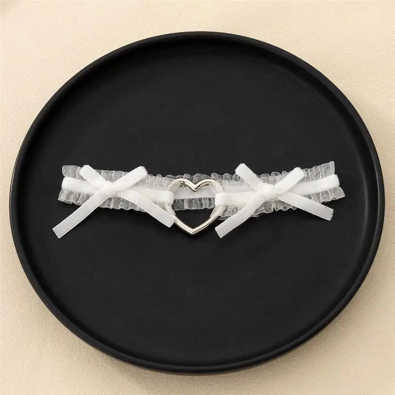 ▶1PCS Lace Love Elastic Bow Leg Ring Love Lolita Bride Leg Garter Thigh Ring Role Playing Leg Ring Wedding Sexy Garter Zpaxo style3 onesize