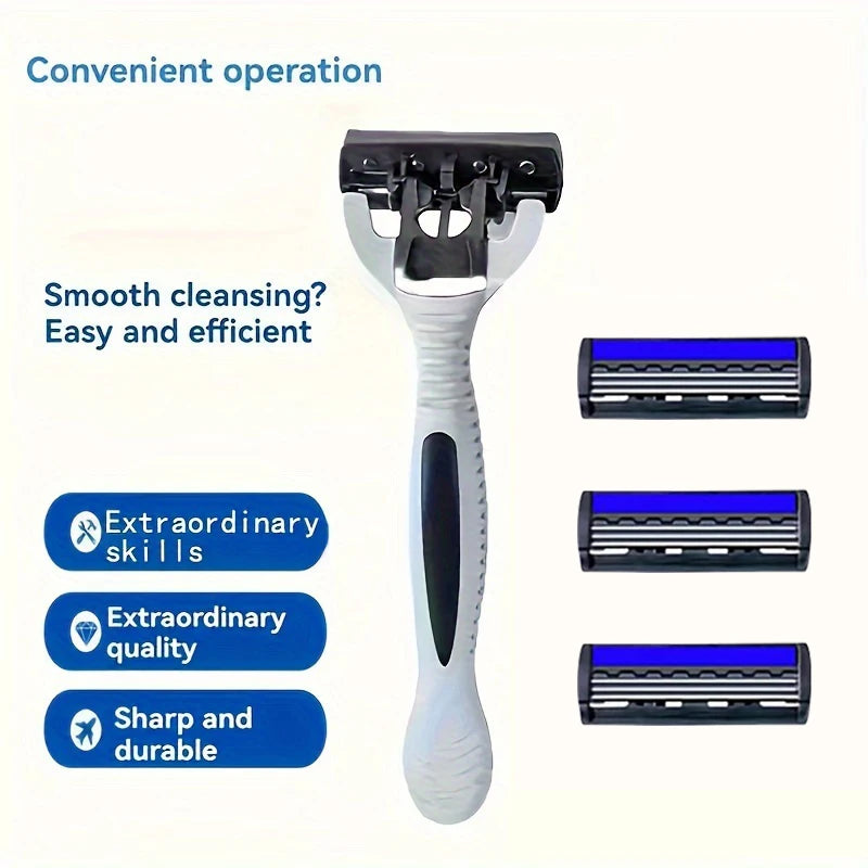 NEW Shaver Men Razor Shaving 3 Layer Stainless Blade Shaver Reusable Safety Razor Hair Removal Shaver Imported Blade Multi Tool Zpaxo