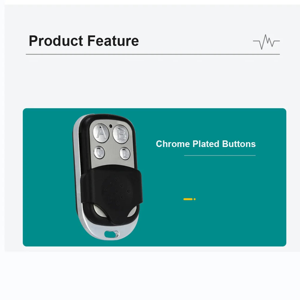 433MHZ Clone Fixed Code Universal 4 Buttons ABCD Garage Door Opener Remote Control Duplicator Garage Zpaxo