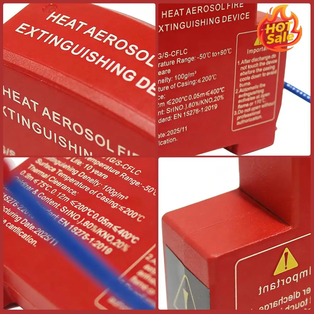DIN Rail Retardant Device Dual-Line Heat Aerosol Fire Extinguishers Non-Pollution For Distribution Cabinet And Meter Box Zpaxo
