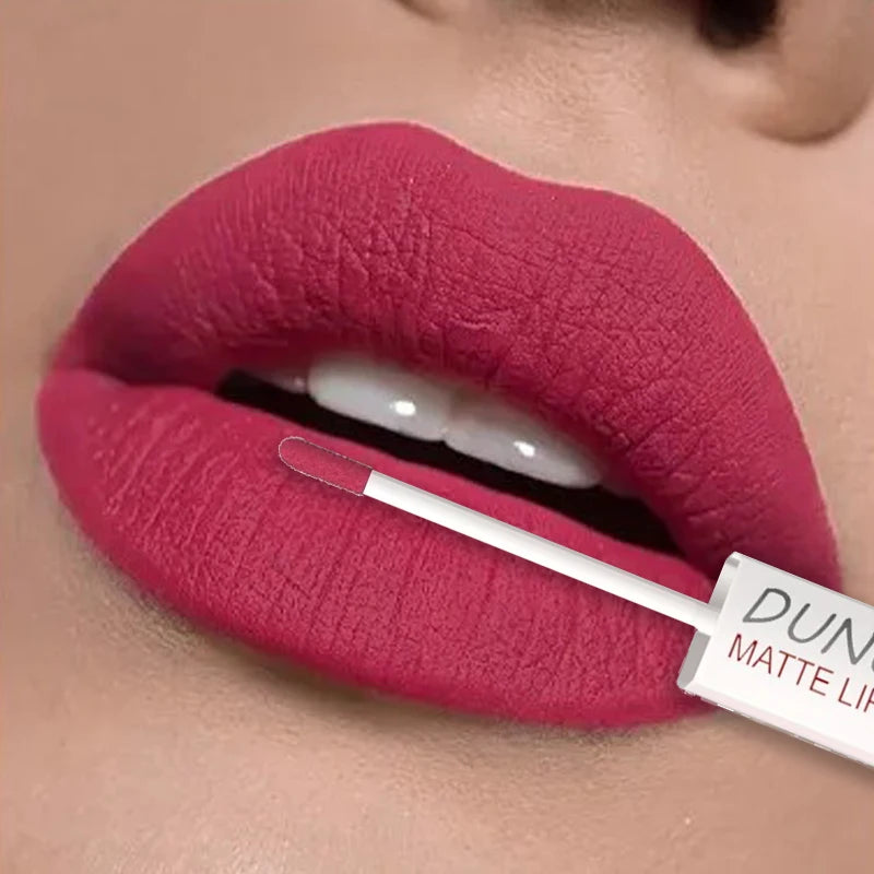 Matte Lipstick Non Stick Cup Red Nude Waterproof Long Lasting Liquid