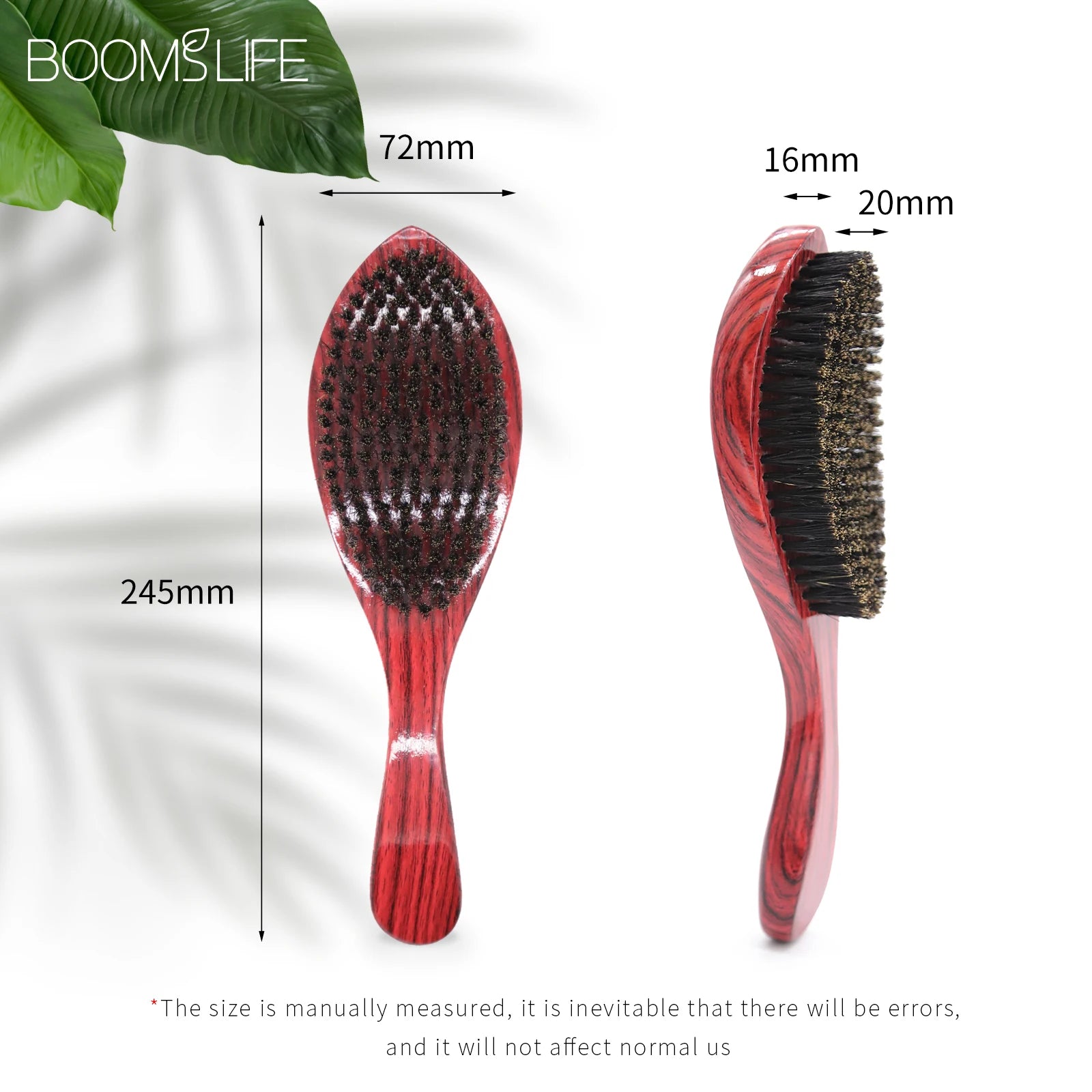 Cepillo Barba 360 Wave Brush For Men Beard Brush Medium Soft Boar bristle Wood Brush Beard Curve Palm Wave Brush Wood Beard Comb Zpaxo