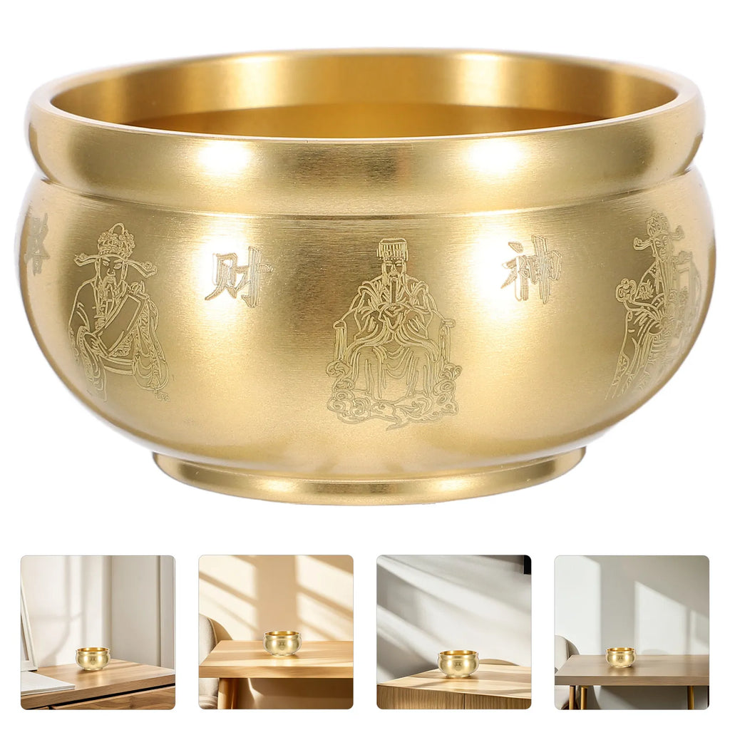 Copper Incense Burner Traditional Chinese Five-way Wealth God Design