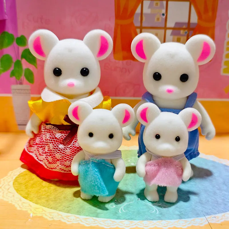 1 12 Simulation Forest Family Doll Accessories Reindeer Panda Zpaxo White rat family