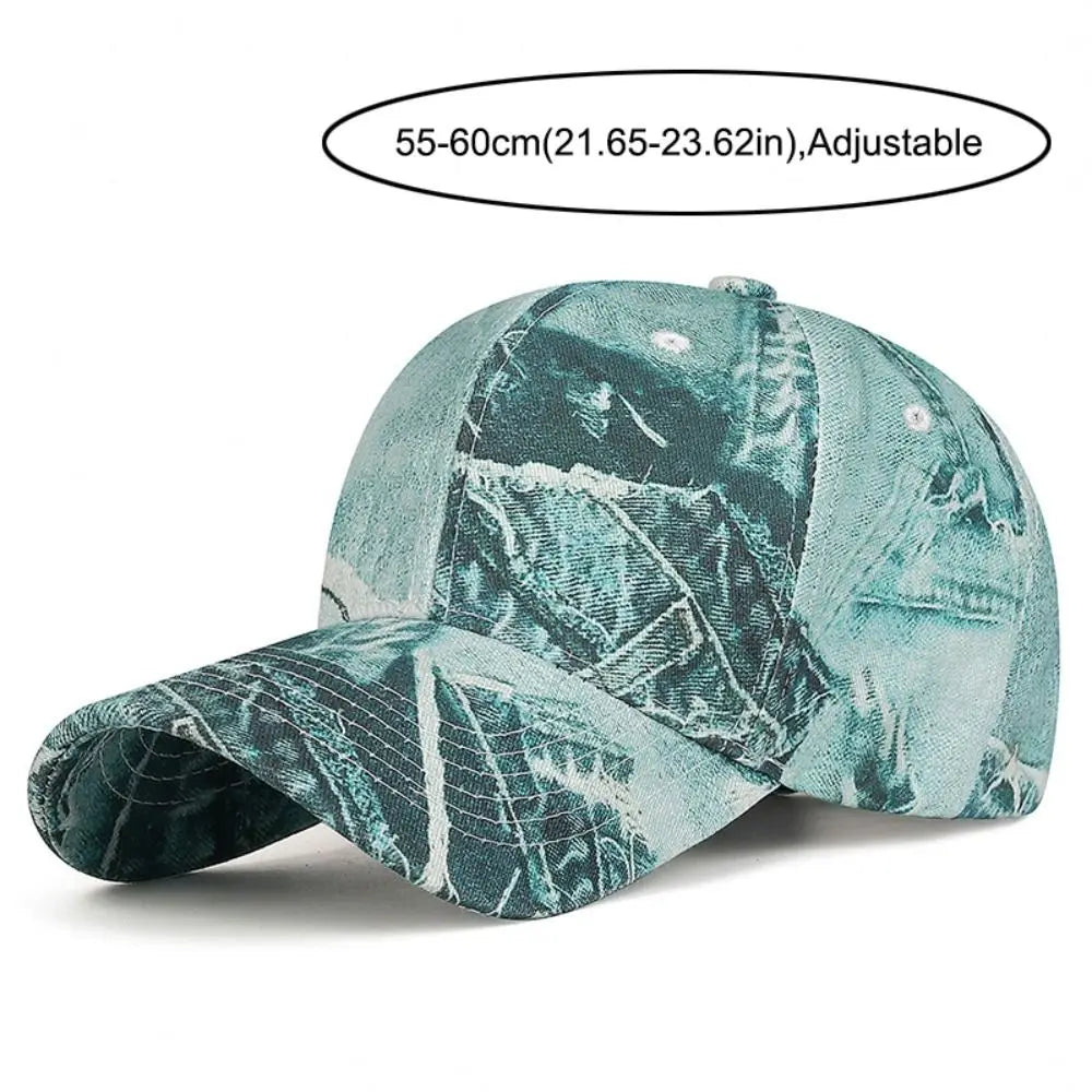 Washed Cotton Graffiti Print Baseball Cap Hip Hop Adjustable Streetwear Hats Abstract Sunscreen Sun Hat For Man Women Unisex Zpaxo