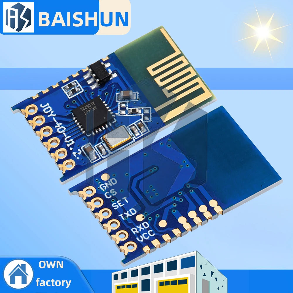 JDY-40 2.4GHz Wireless Serial Module - TTL IO Transceiver for Arduino/Raspberry Pi, Low Latency Remote Control & IoT Projects (F Zpaxo