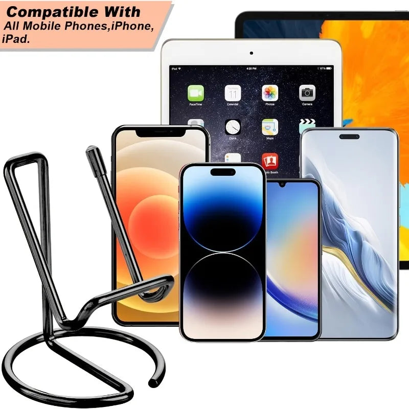 Cute Silver Metal Cell Phone Stand Desk Holder Compatible Iphone Ipad