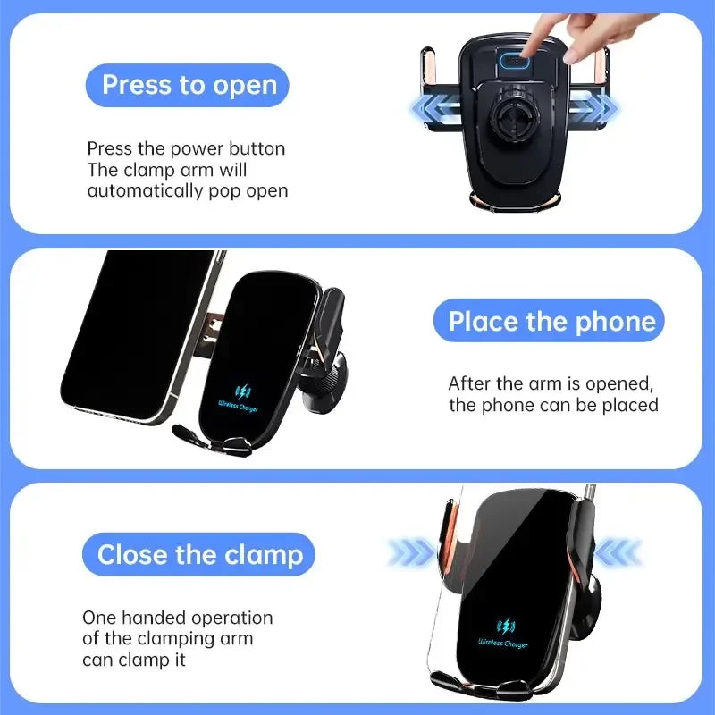 UYUXIO Wireless Car Charger Air Vent Fast Charging Phone Holder