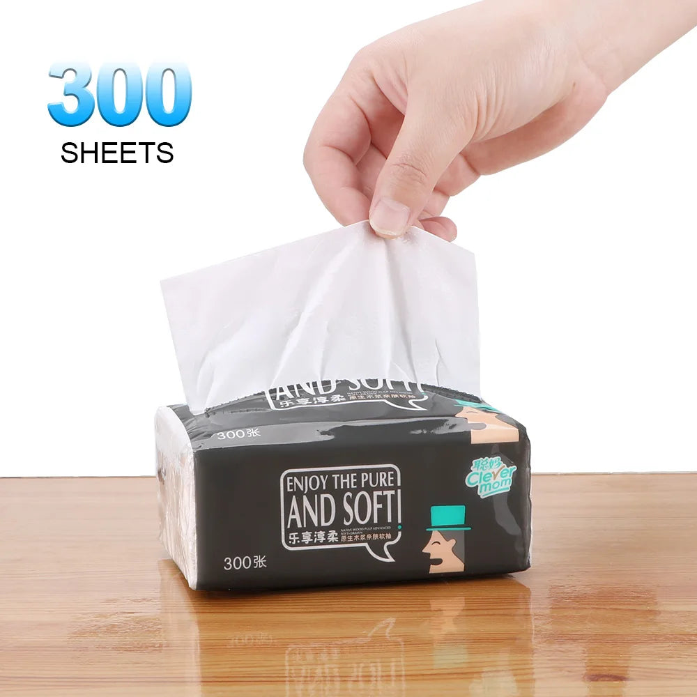 4 Layers 300 Sheets Toilet Paper Household Pure Wood Pulp Towel