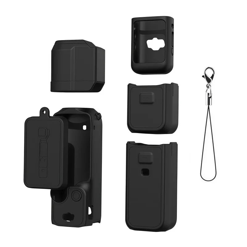 2026 DJI OSMO Pocket3 Silicone Case Anti-scratch Lens Cover Zpaxo Black-B For Pocket 3