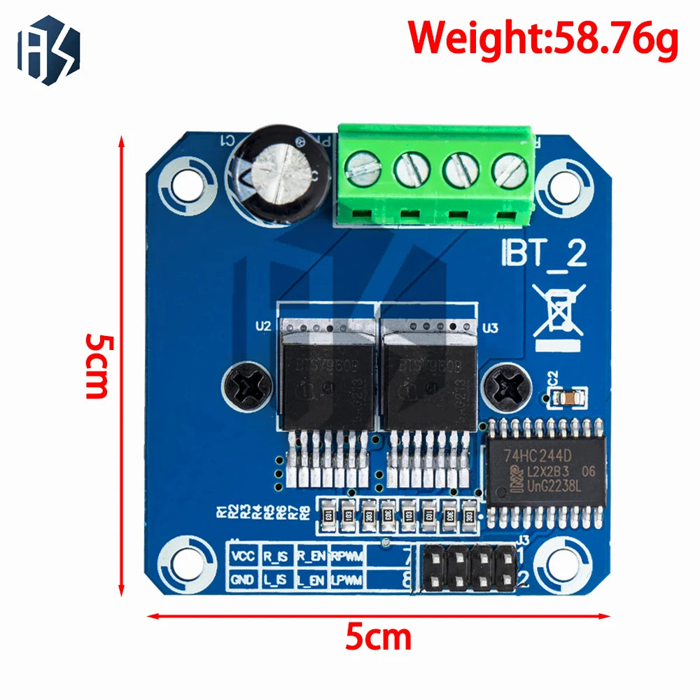 43A Dual H-bridge BTS7960 Motor Driver Module Current Detection Zpaxo