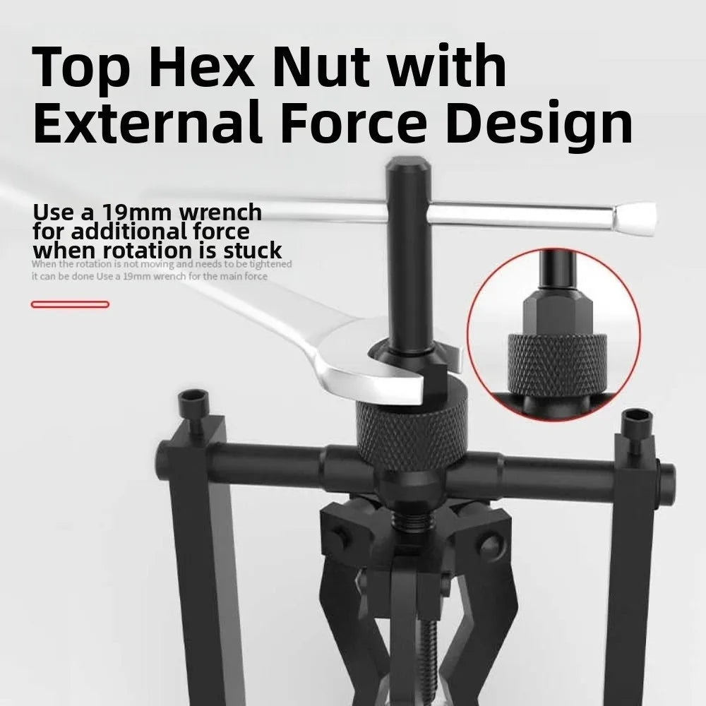 3-Jaw Design Car Inner Bearing Puller Labor-saving Carbon Steel Pilot Bearings Remover Easy To Use High Hardness Zpaxo