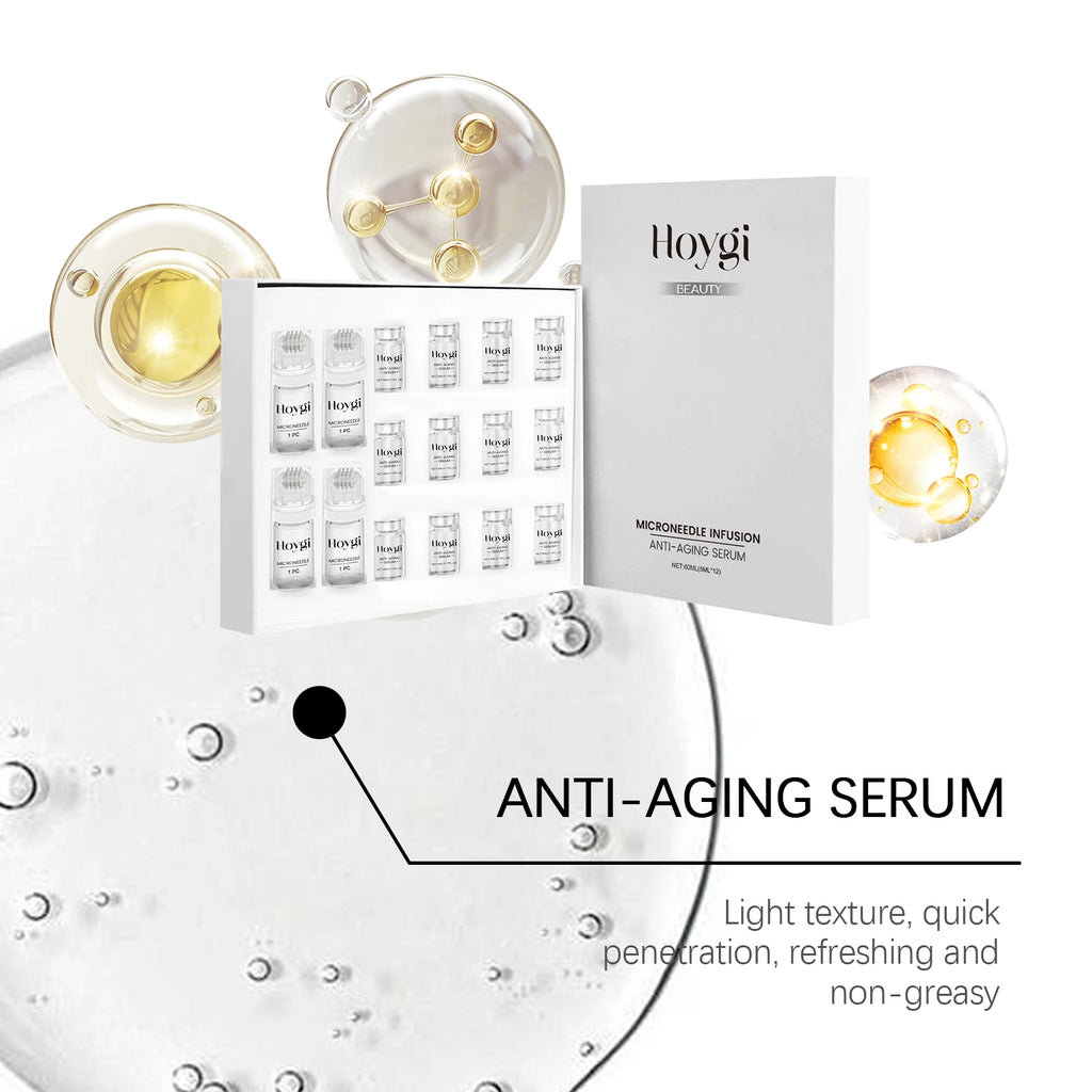 Hoygi Firming Facial Serum Set with Microneedle Roller Anti-Aging Facial Serum Set Zpaxo