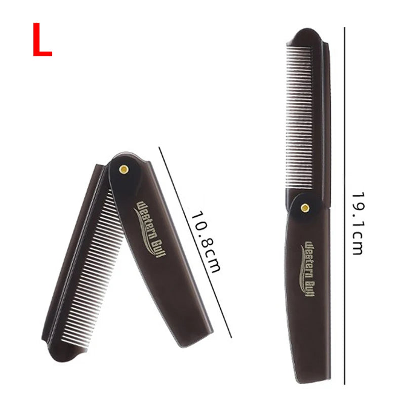 ▶1PCS Portable Foldable Pocket Combs Oil Head Plastic Beard Combs For Man Women Folding Comb Barber Hair Styling Tool Zpaxo L