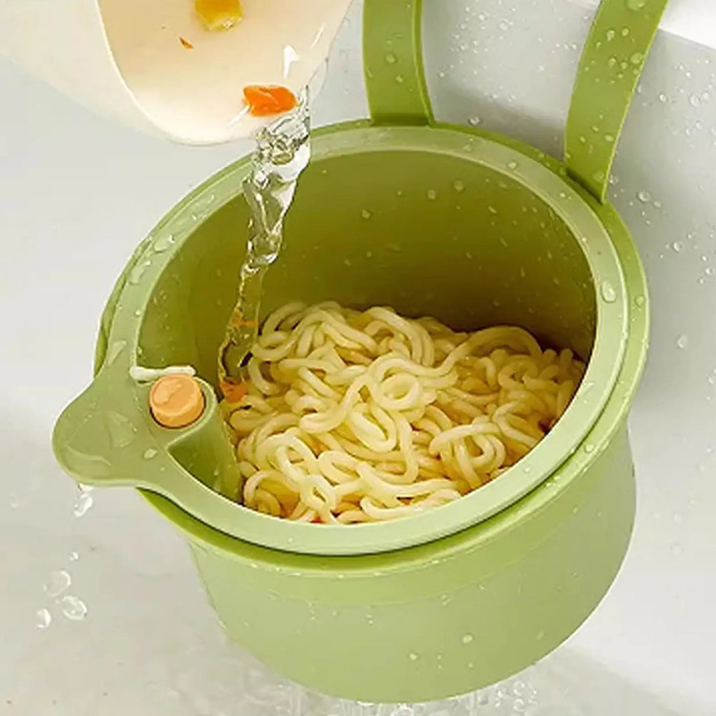 Sink Strainer Basket Press Automatic Dumping Fruit Vegetable Leftover