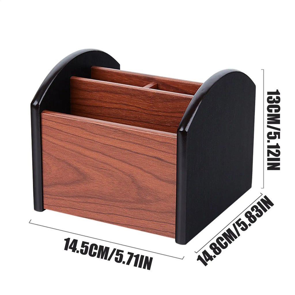 Desktop Organizer Wooden Multi-compartment Storage Pencil Holder