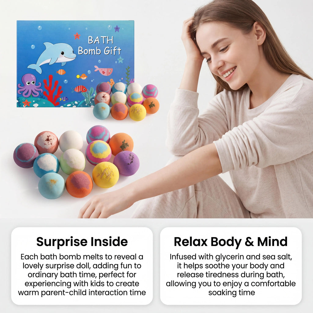 Kids Bath Bombs Set with Surprise Toys – 12-Pack Gift Kids Bath Bomb Set Zpaxo