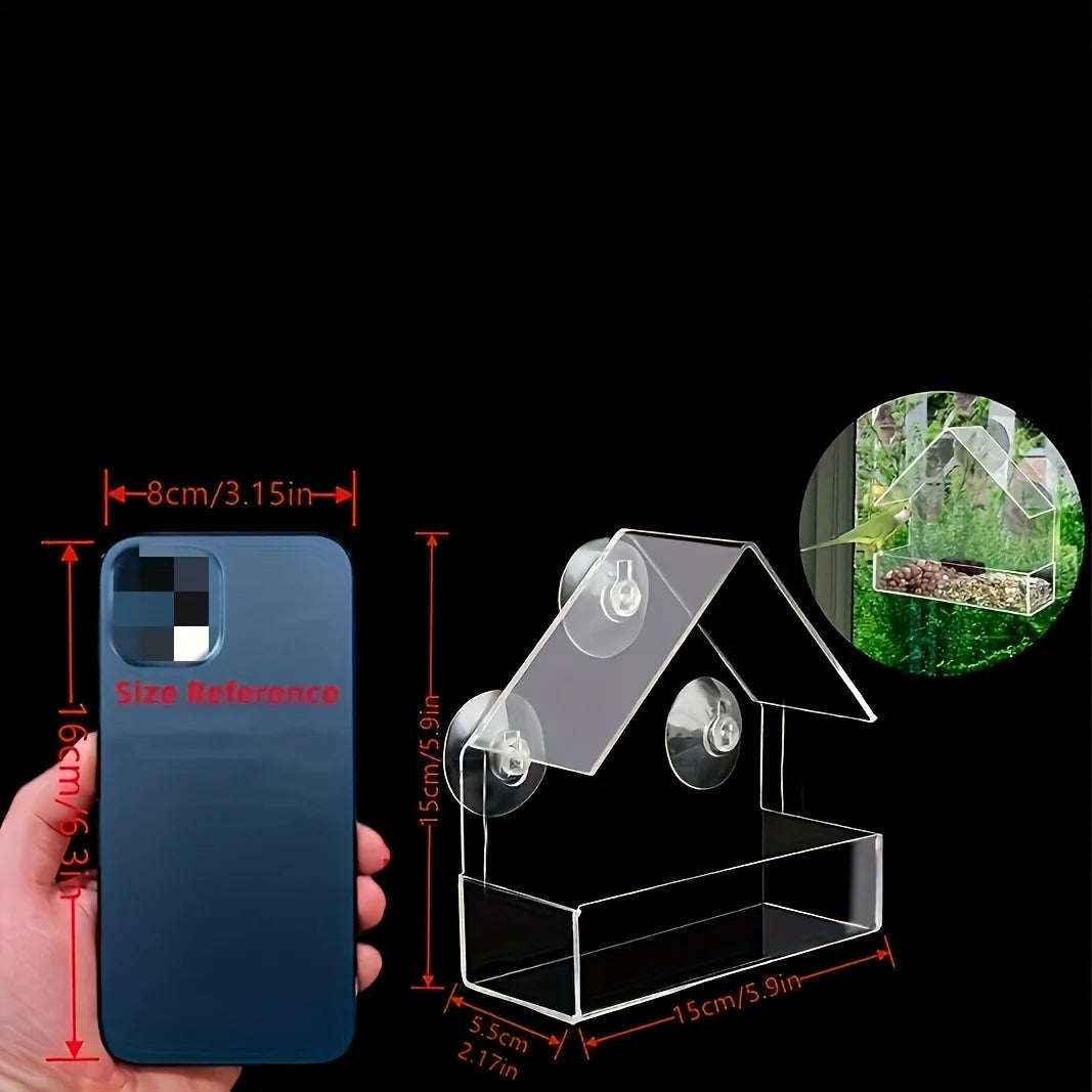 Window Bird Feeder Ultra-strong Suction Cup Weather-resistant Design