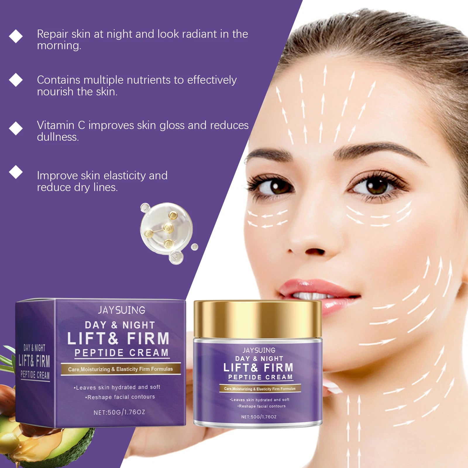 Jaysuing Day & Night Face Cream – Hyaluronic Acid Anti-Aging 50g Face Moisturizer Cream Zpaxo