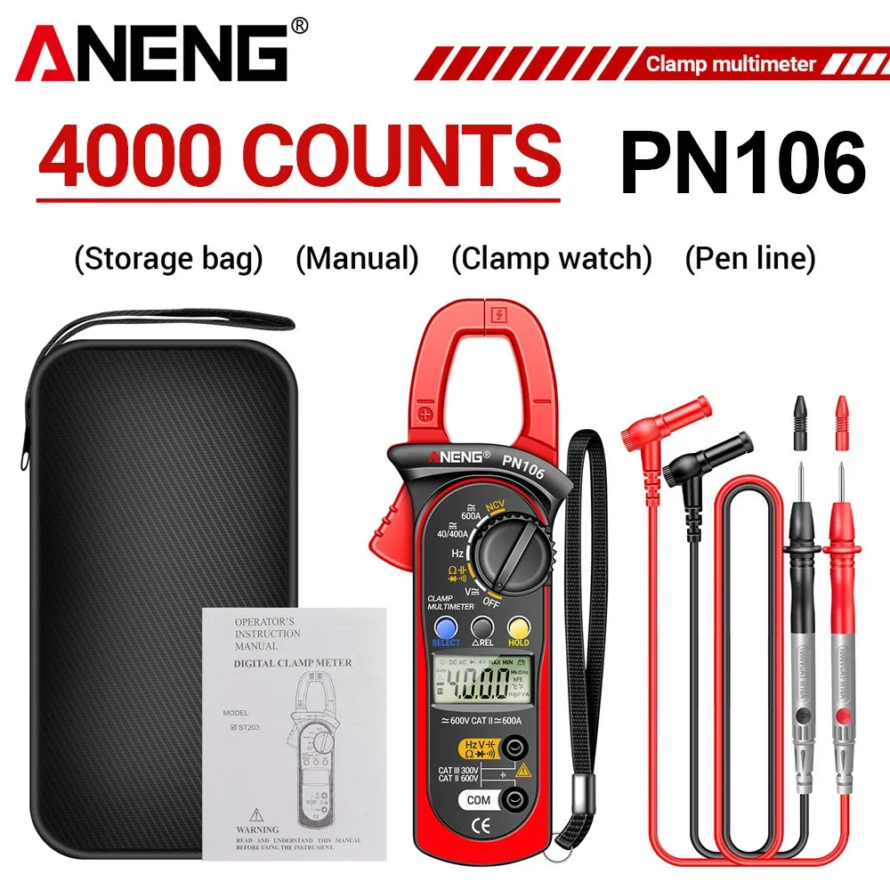 ANENG PN106 AC DC Clamp Meter 600A Current Voltage Tester Tool