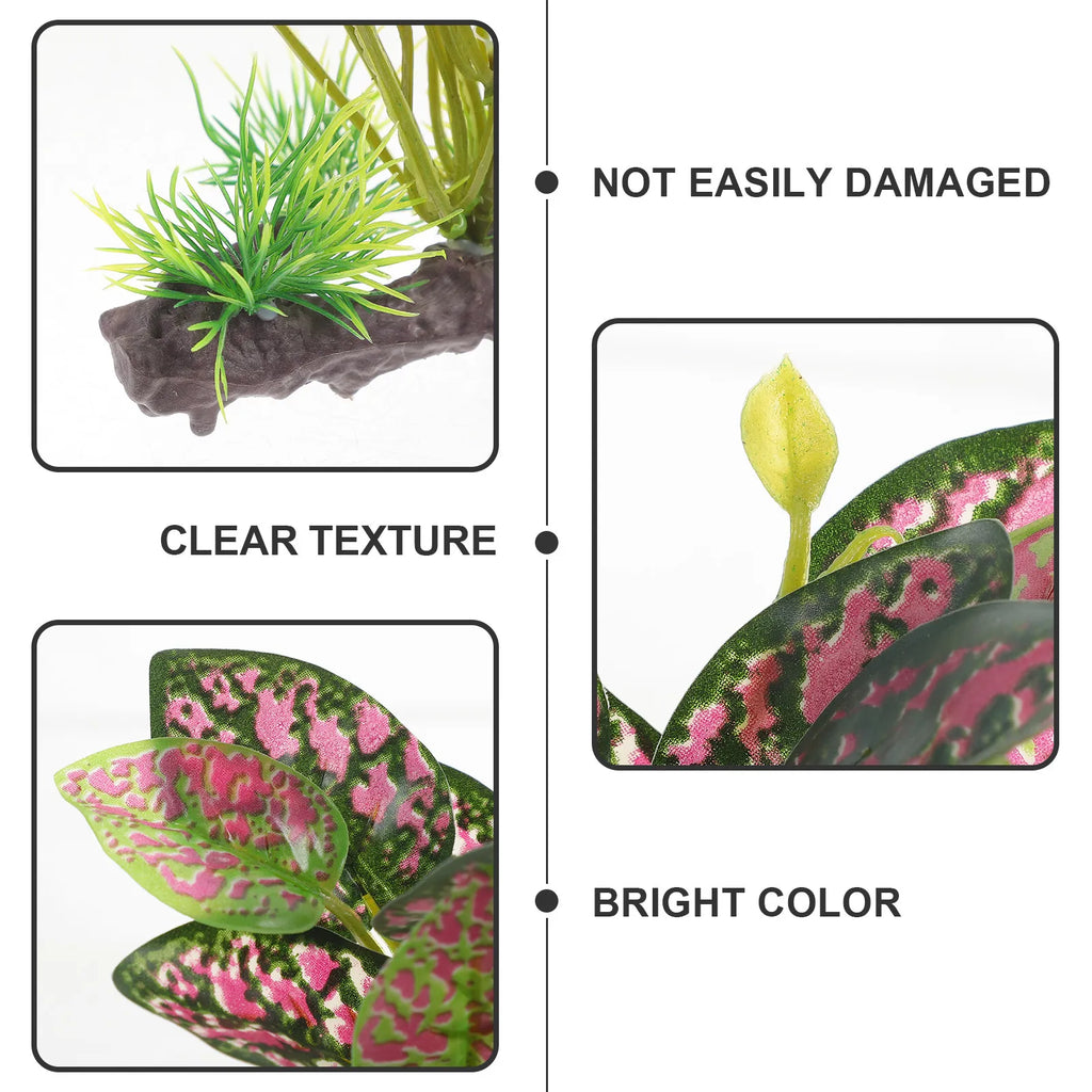 Realistic Lifelike Artificial Reptile Plant Decor Terrarium Aquarium
