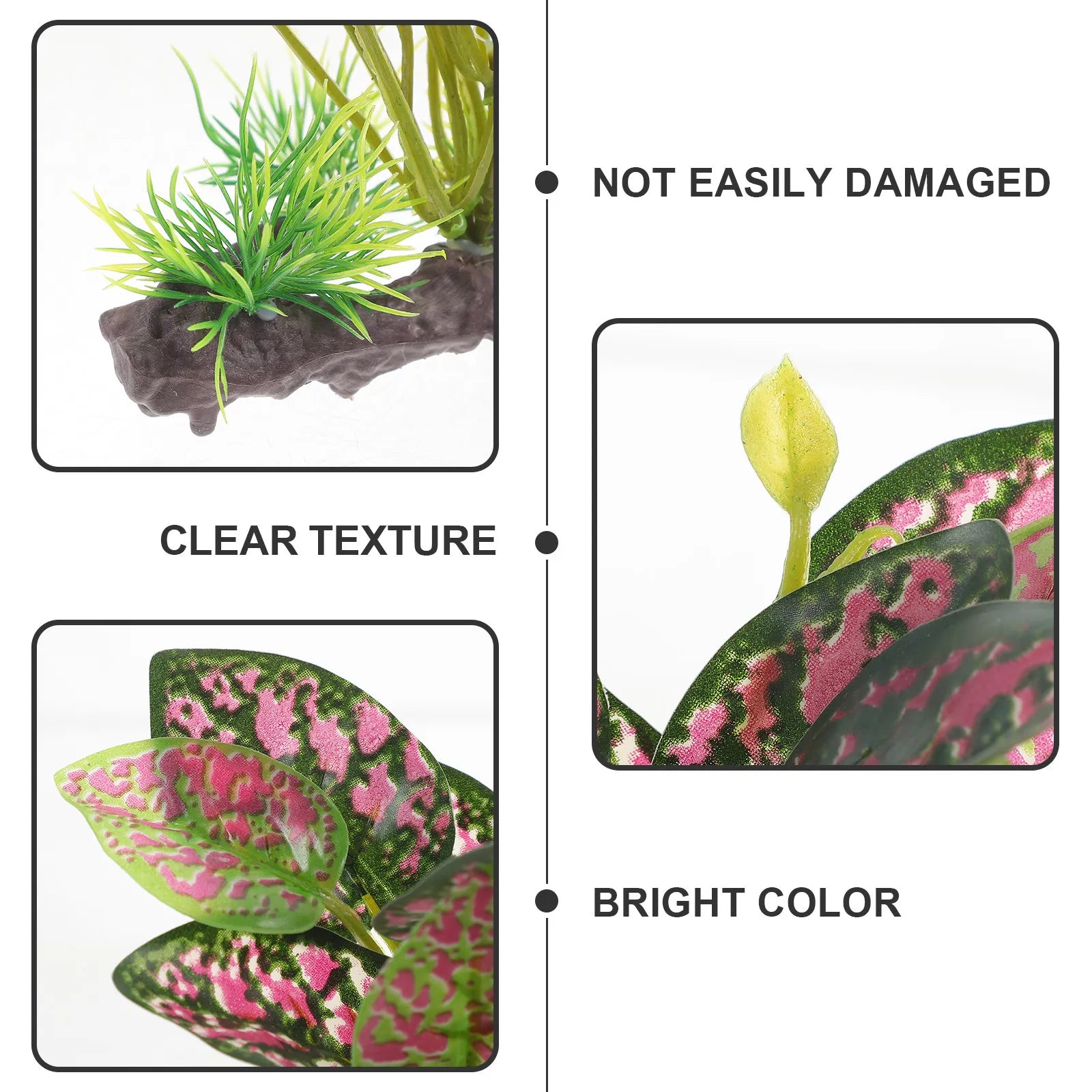 Realistic Lifelike Artificial Reptile Plant Decor Terrarium Aquarium