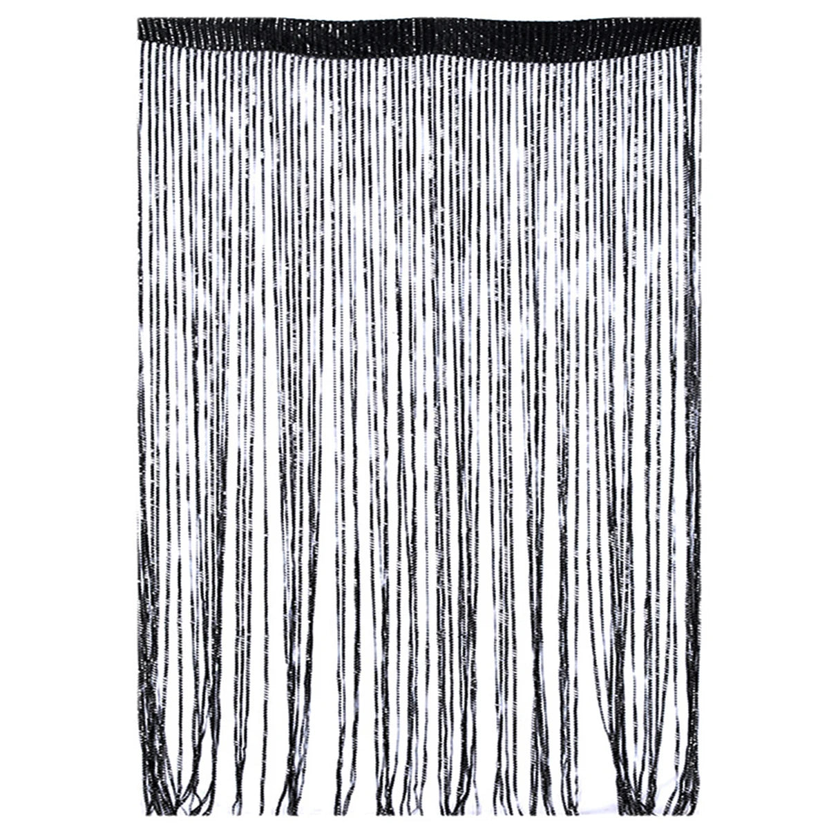 Beads Door Curtain Retro Plain Tassel Window Panel Room Divider Zpaxo Black
