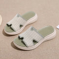 Womens Trendy Platform Slide Sandals Sparkle Pattern Upper Hollow