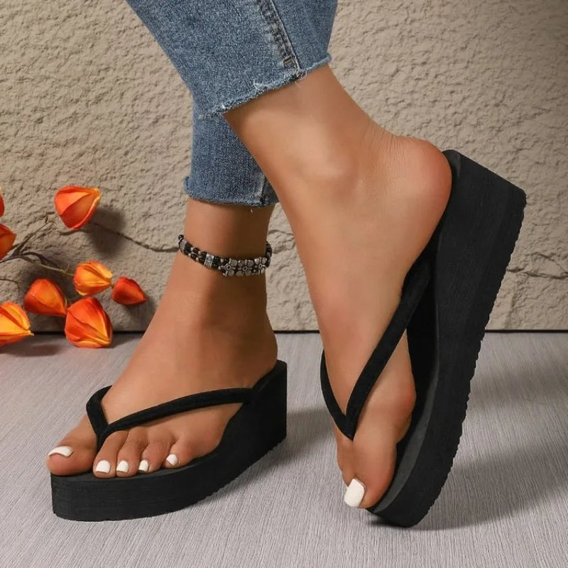 Slippers Summer Shoes Women Wedges Sandals Slides Beach Home Flip