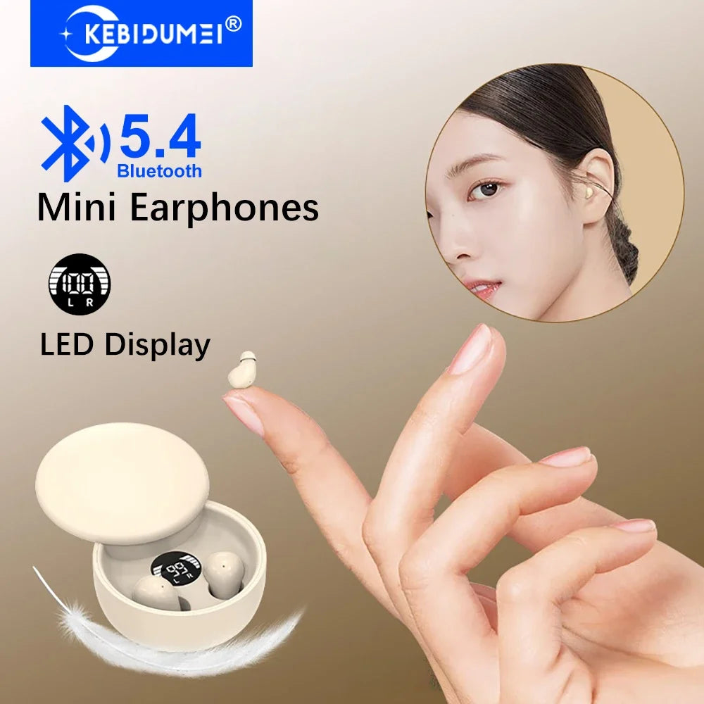 KEBIDUMEI Mini Bluetooth 5 4 Earphones Invisible Sleep Earbuds TWS
