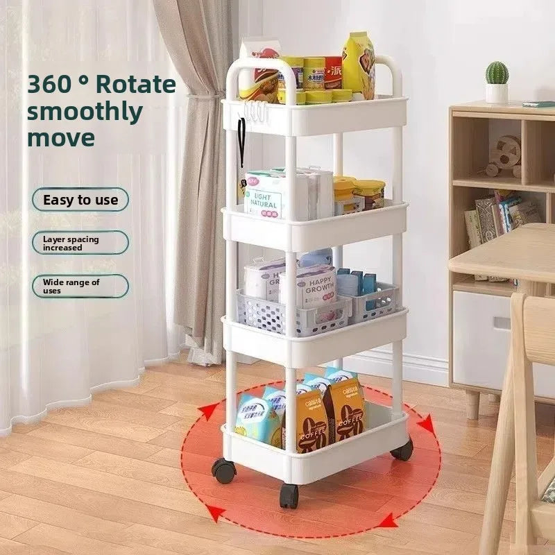 5-layer Kitchen Storage Shelf,mobile Trolley,floor Standing Multi-layer Storage Rack,For Bookshelf,snacks, fruits and Vegetables Zpaxo