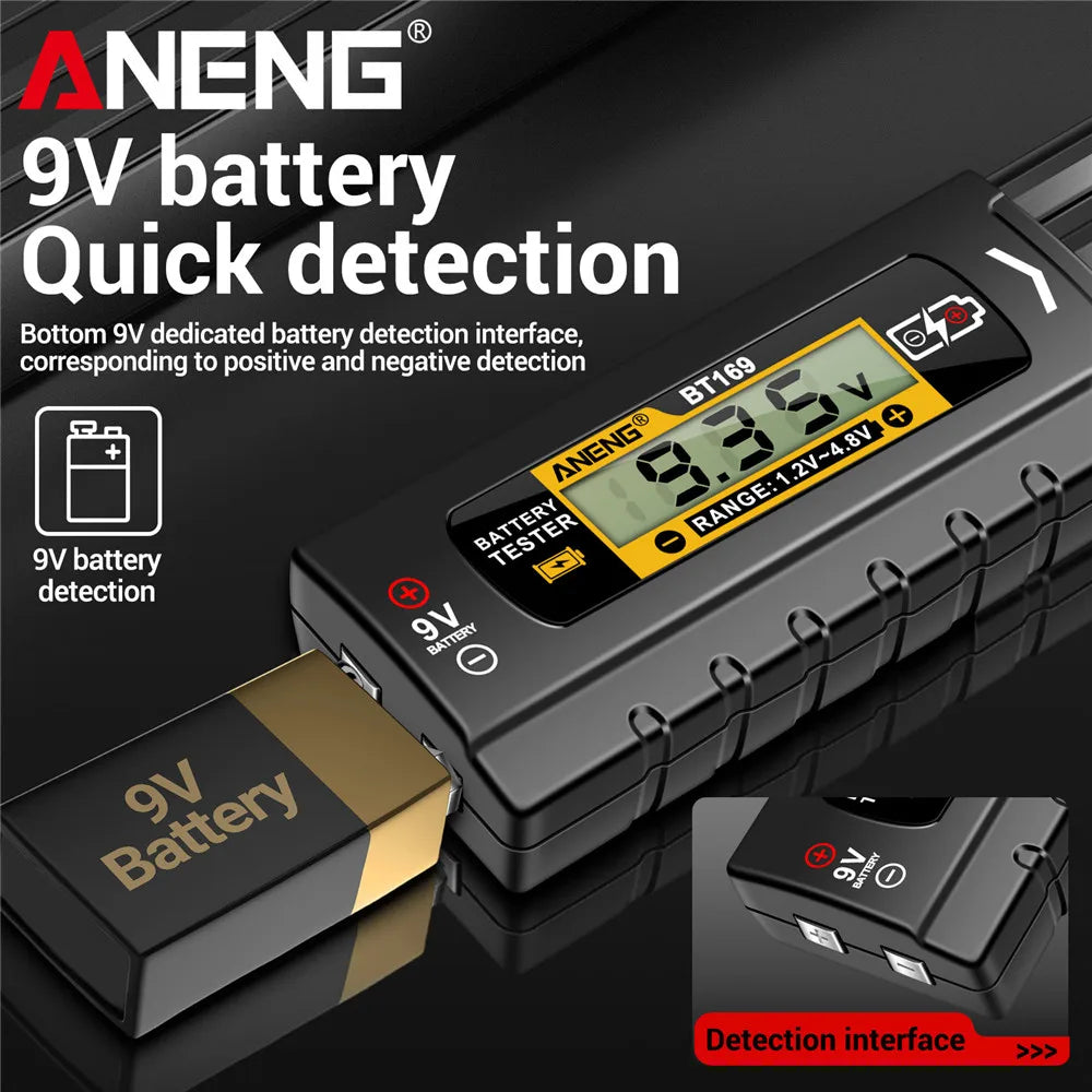 ANENG BT169 Battery AA AAA C D 9V 1 5V Button Cell Measurement