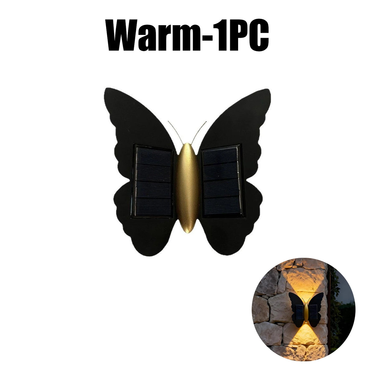 Solar Butterfly Wall Light Outdoor Modern Minimalist Design Stair Zpaxo Warm 1PC