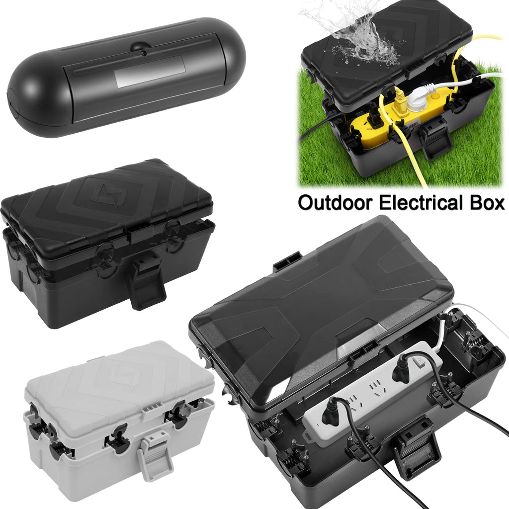 Large Outdoor Electrical Box IP54 Waterproof Extension Cord Cover Weatherproof Protect Outlet, Plug, Socket, Timer, Power Strip, Zpaxo