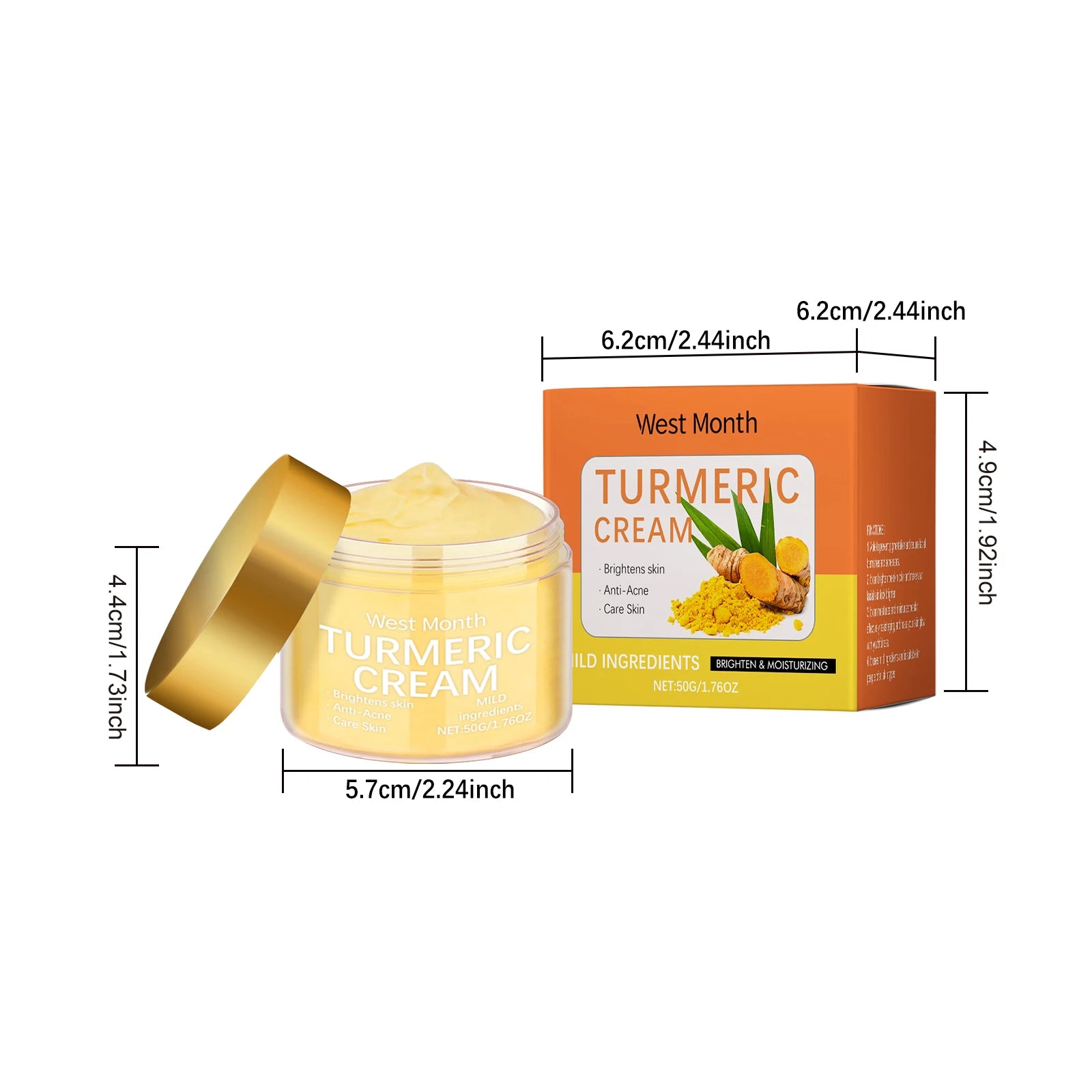 Turmeric Brightening Skincare Set – Serum & Cream for Dark Spots Brightening Skincare Set Zpaxo Cream