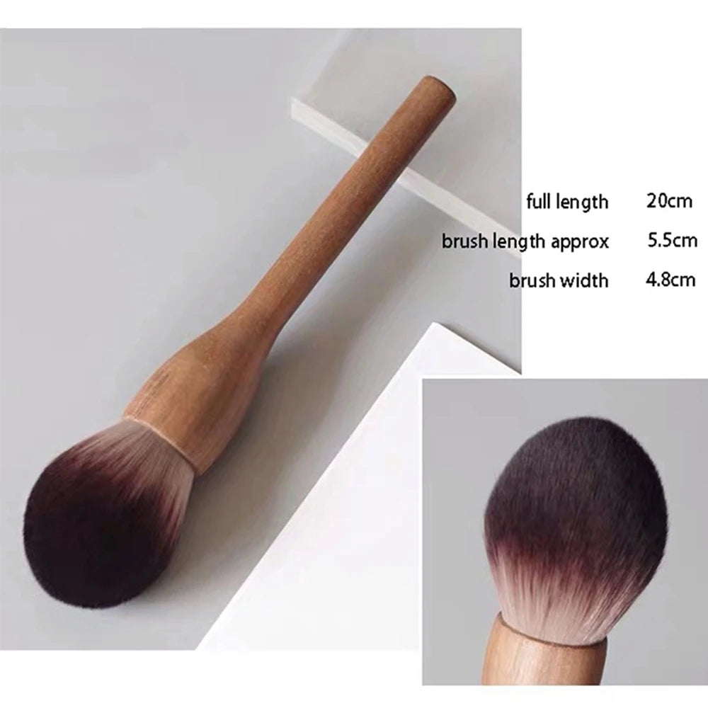 Handle Makeup Brush Retro Make Up Tool Blush Soft Walnut Loose Zpaxo