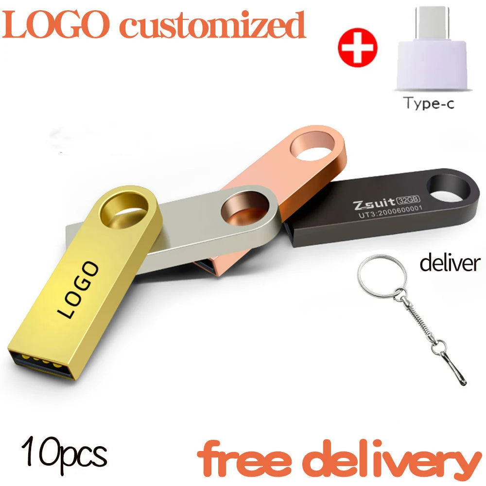 ZSUIT USB Stick Pen Drive Suspension Drive Usb Flash 32GB 64GB 128GB Memory Stick Metal Usb Flash Drive Laptop Usb U Disk 2.0 Zpaxo