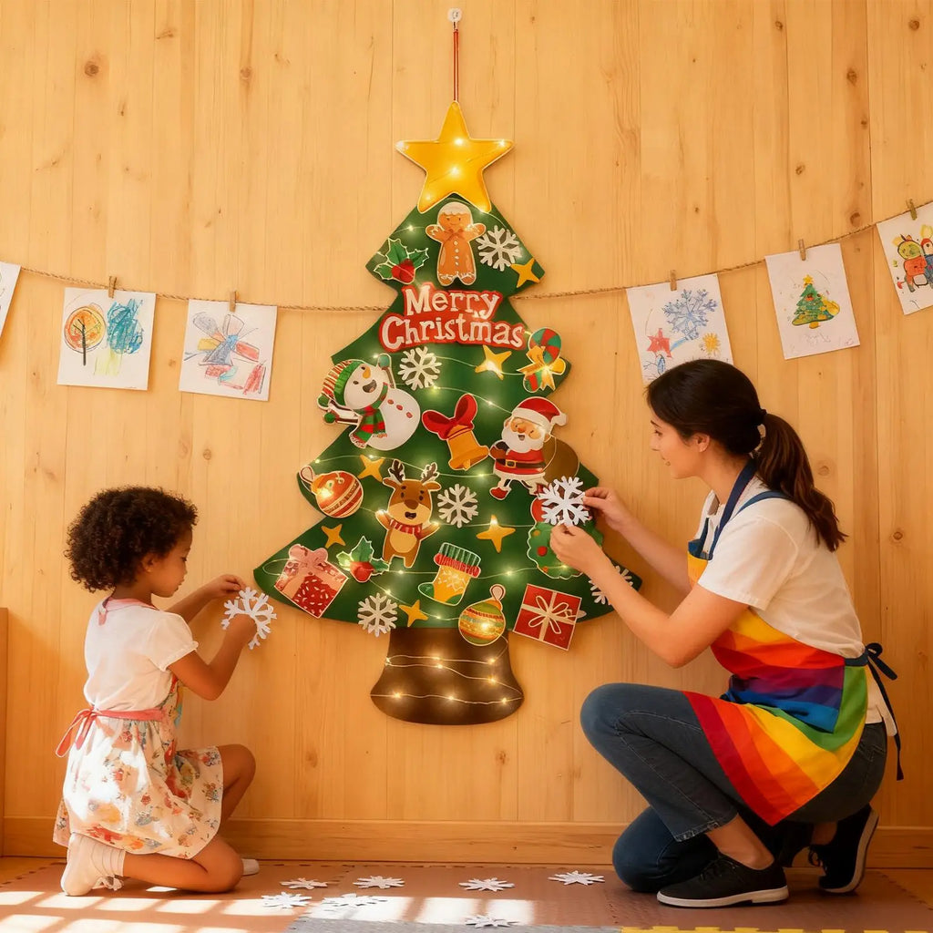 Toddler Felt Christmas Tree 9 8ft Light String LED Pendant Wall