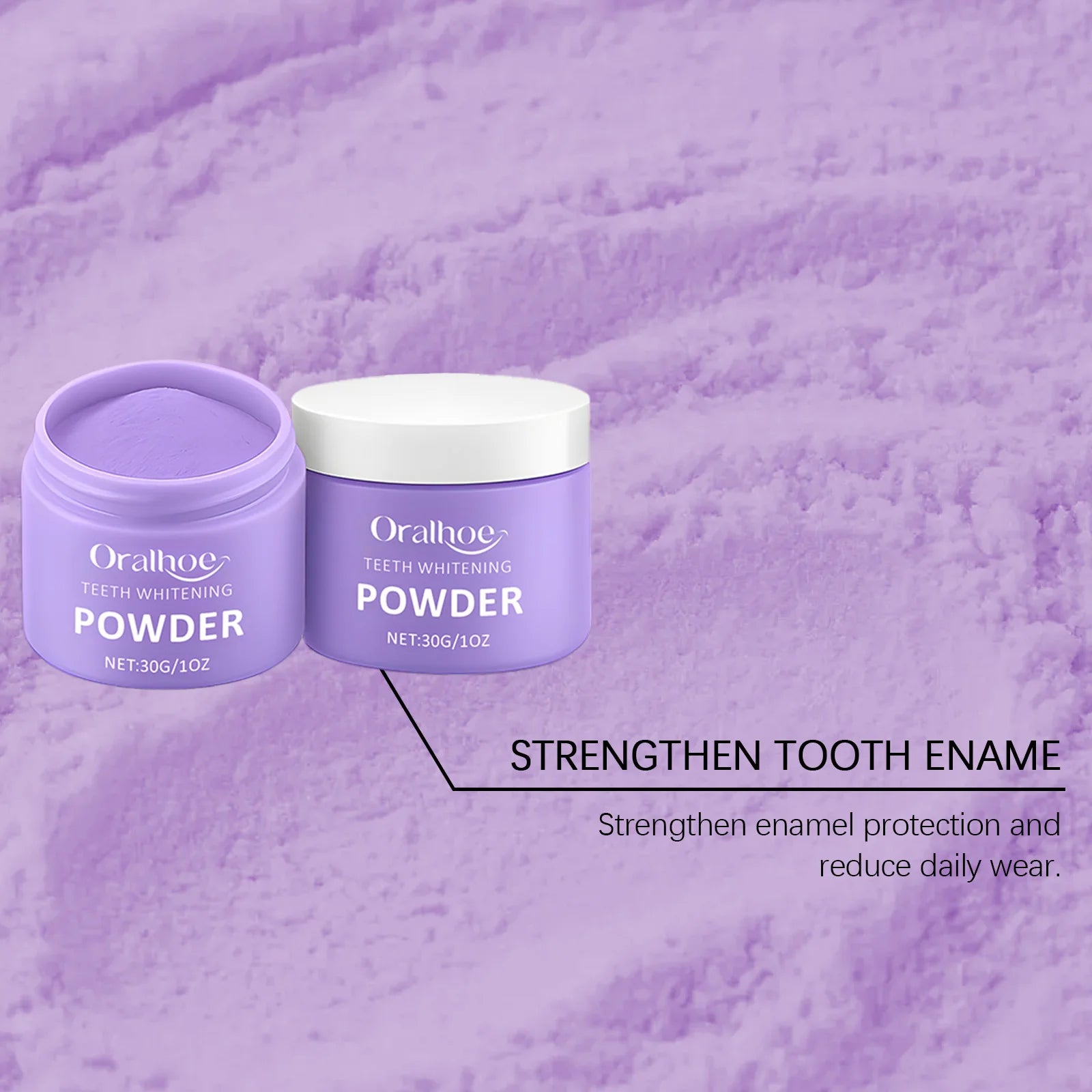 Gentle Formula Purple Cleaning Tooth Powder - Fine Texture, Cares for Teeth, Removes Stains & Odors, Enhances Teeth Whiteness Zpaxo