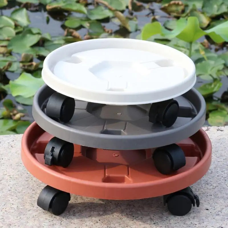 Rolling Plant Stand Tray – Heavy Duty Wheeled Flower Pot Caddy