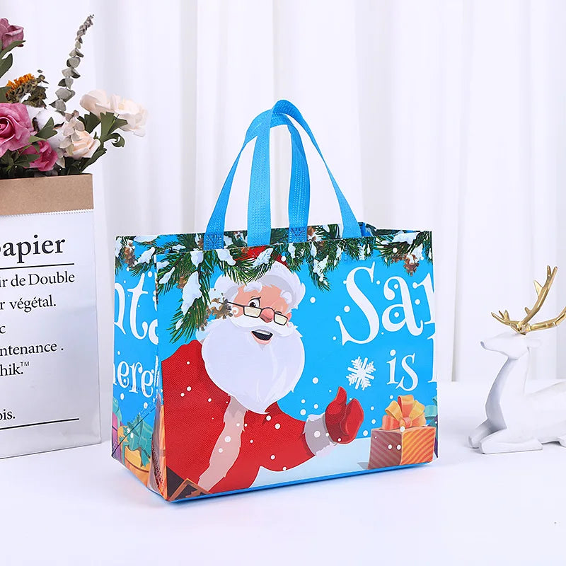 Christmas Gift Tote Bags – Santa, Elk & Snowflake Non-Woven
