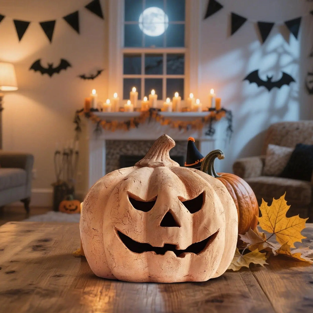 Light Up Pumpkin Lantern Cute Flameless Lamps Outdoor Indoor Bedroom