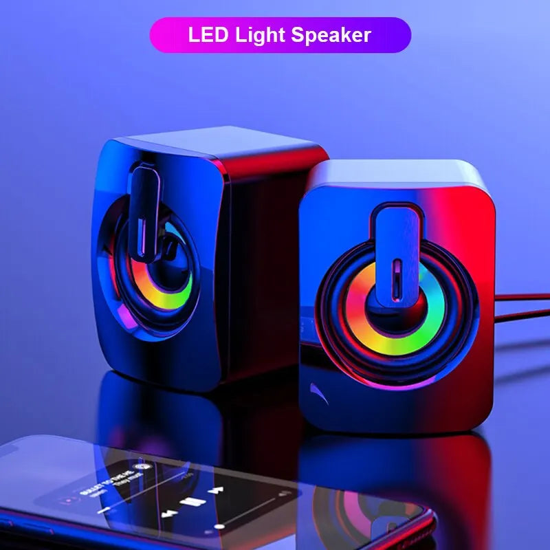 A2 Mini Computer Speakers Sound Box HIFI Stereo Microphone USB Wired