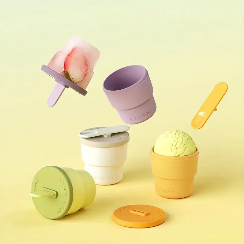 Summer Essentials: Silicone Ice Cream Cups - Bpa-Free, Freezer & Oven Safe Zpaxo